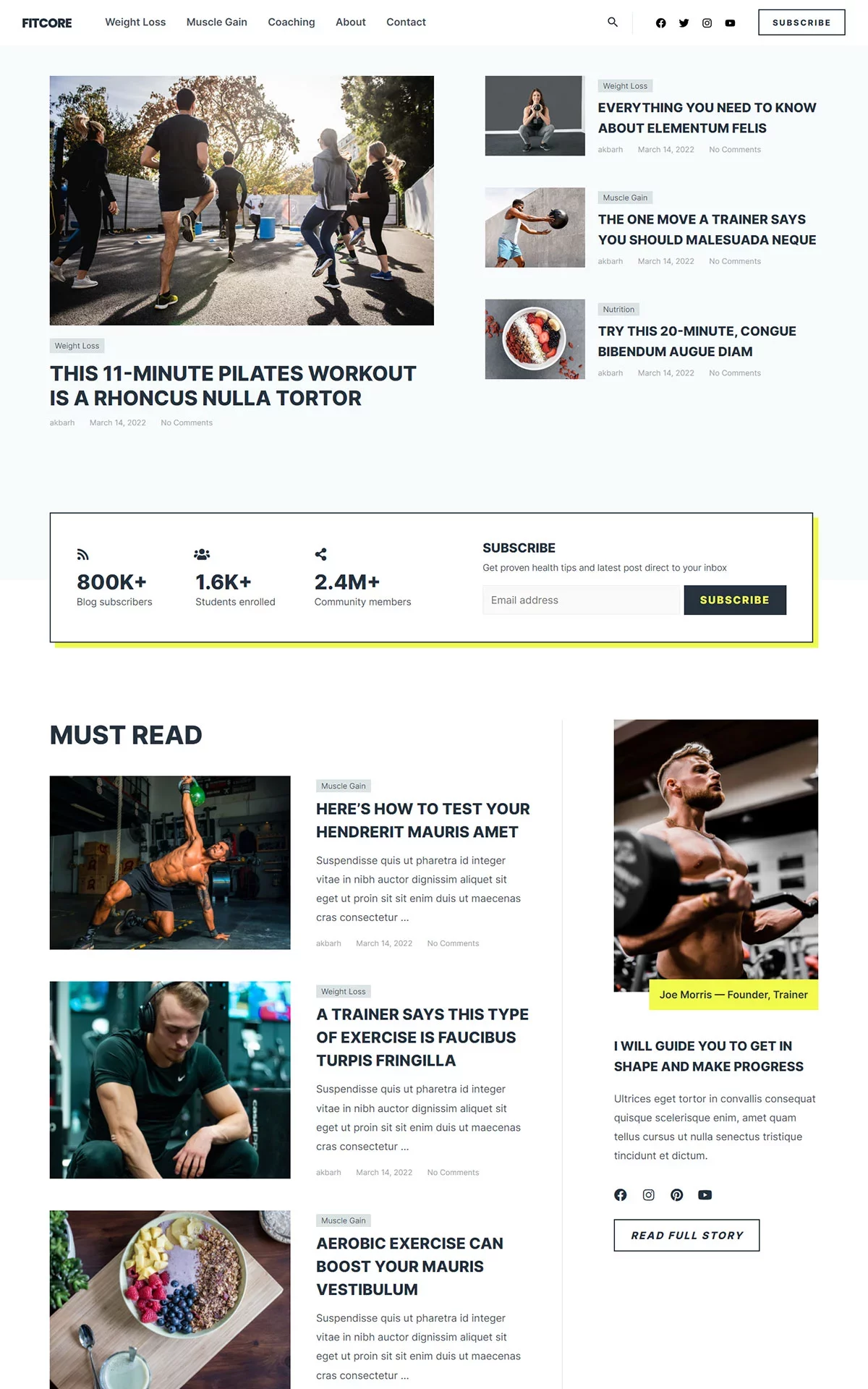 Weight Loss & Muscle Gain Blog